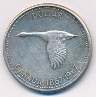 Kanada 1967. 1D Ag "Kanada megalakulásának 100. évfordulója / II. Erzsébet" T:X,VF patina,...