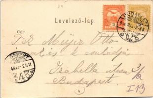 1904 Budapest XII. Zugliget, Disznófej vendéglő, étterem kertje pincérekkel