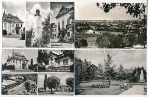 Pécel - 4 db MODERN város képeslap: Fay kastély, Park, Kossuth szobor, látkép (Képzőművészeti Alap Kiadóvállalat)