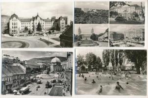 Pécs - 8 db MODERN város képeslap: Fenyves szálló, Dömörkapu menedékház, Lenin tér, Mecsek, Hullámfürdő (Képzőművészeti Alap Kiadóvállalat)