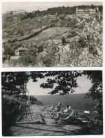 Pécs - 8 db MODERN város képeslap: Fenyves szálló, Dömörkapu menedékház, Lenin tér, Mecsek, Hullámfü...