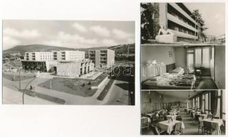 Pécs - 8 db MODERN város képeslap: Fenyves szálló, Dömörkapu menedékház, Lenin tér, Mecsek, Hullámfü...