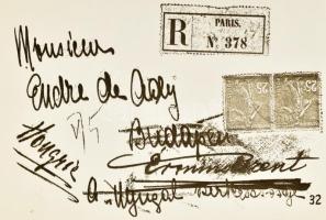 Ady-dokumentumok könyve. Bratislava-Pozsony, 1937, Eugen Prager, 2 sztl. lev. (A dokumentumok jegyzé...