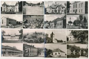 VAS megyei kastélyok - 4 db MODERN város képeslap: Rum, Rábakovácsi, Kemenessömjén, Hegyfalu (Képzőm...