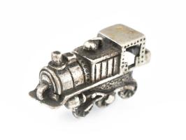 Mini ezüst (Ag) mozdony. Jelzett, mozgatható 10 g, 30 mm