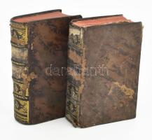 Claudii Fleurii abbatis historia ecclesiastica a R. P. Alexandro [...] Tomus LXXII. - LXXVI. [2 kötet]. Augustae Vindelicorum [Augsburg], 1784-1786, Josephi Wolff. Latin nyelven. Korabeli aranyozott gerincű egészbőr-kötésben, festett lapélekkel, viseltes borítóval, az egyik kötet belül megkímélt, a másik rossz állapotban, sérült, helyenként foltos, kijáró lapokkal.
