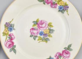 Rosenthal virág mintás porcelán süteményes készlet. Hat személyes komplett, kis kopással