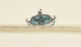 Rosenthal virág mintás porcelán süteményes készlet. Hat személyes komplett, kis kopással