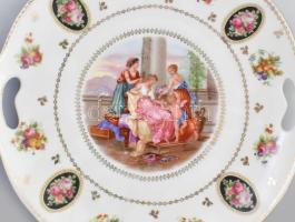 Cseh alt-Wien antik mintás porcelán süteményes készlet. Hat személyes komplett, matricás, jelzett, k...