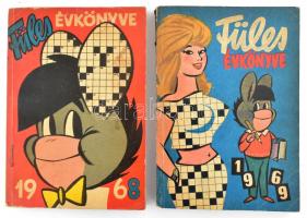 1968-1969 2 db Füles évkönyv, egy-két lap szélén szakadással, 240 p. + 240 p.