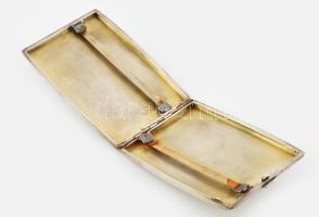 Ezüst (Ag) cigaretta tárca gilosált arany díszítéssel 175 g 12x8 cm