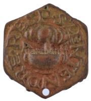 Asszonyi Tamás (1942-) DN "1 Mani / Szentendre" bronz mini plakett (24x21mm) T:XF lyukaszt...