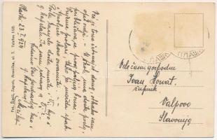 1924 Plaski (Lika), Trgovina D. Tomljenovic / ortodox templom, utca / Orthodox church, street view. ...