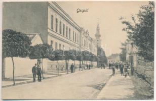 1918 Goszpics, Gospic; street view, church