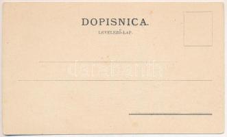 Goszpics, Gospic; street view in winter, horse chariots