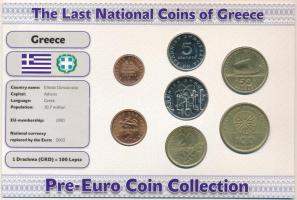 Görögország 1990-2000. 1D-100D (7xklf) forgalmi összeállítás "Görögország utolsó nemzeti pénzei...