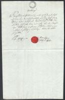 1803 30Kr szignettás okmány. korai, szép 30kr vízjeles papíron R! / Early 1803 30kr signetta on document