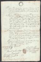 1803 45Kr szignettás okmány. korai, R! / Early 1803 45kr signetta on document