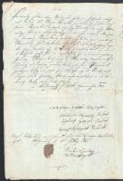 1803 45Kr szignettás okmány. korai, R! / Early 1803 45kr signetta on document