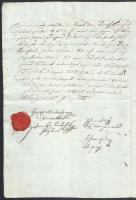 1803 7G benyomott szignettás okmány szép Gulden vízjeles papíron. korai, R! / Early 1803 7G signetta...