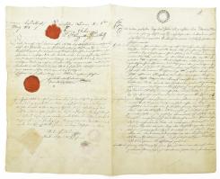 1803 40G! benyomott szignettás okmány szép Gulden vízjeles papíron. korai, R! / Early 1803 40G signetta on document with watermark