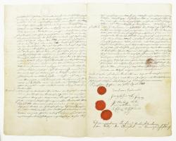 1803 40G! benyomott szignettás okmány szép Gulden vízjeles papíron. korai, R! / Early 1803 40G signe...