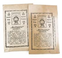 cca 1930 2 tasak ,,Brillantin" vaspor / kályhafesték / kályafényesítő