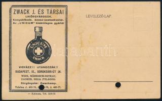 1934 Zwack J. és Társai Likőrgyárosok üzleti levelező-lap