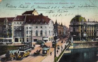 Berlin, Weidendamerbrücke mit Komischer Oper / bridge, Theatre, trams