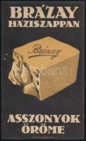 cca 1930 Brázay háziszappan számolócédula