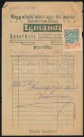 cca 1925 Igmándi Keserűvíz Számla /jegyzék / hátoldala reklámlap 19,5x12cm