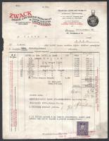 1928 Zwack J. és Társai Likőrgyára fejléces számla