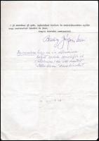 2001 Badiny Jós Ferenc (1909-2007) történetíró, nyelvész, sumerológus gépelt levele Stamler Imre (19...