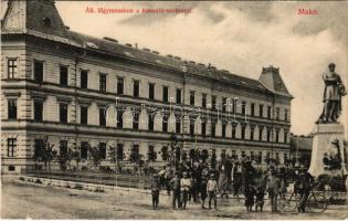 Makó, Állami főgimnázium és Kossuth szobor. Gaál László kiadása