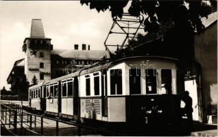 Budapest XII. Széchenyi-hegy, Svábhegyi fogaskerekű vasút végállomása, vonat, Vörös Csillag szálló és étterem. Képzőművészeti Alap