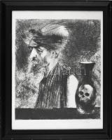 Szász Endre (1926-2003): Turbános (cím nélkül). Rézkarc, papír, jelzett, üvegezett fakeretben, 35×29,5 cm