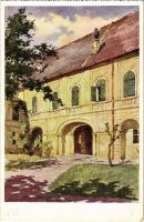 Budapest I. Régi Országos Levéltár udvara. Műemlékek Országos Bizottsága