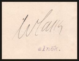 1908 Báró zalánkeméni Wlassics Gyula (1884-1962) író, jogtudos autográf aláírása Muzeumok és Könyvtá...