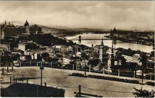 1930 Budapest I. Kilátás a Gellérthegyről, Királyi vár (EK)