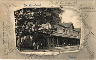 1902 Dombóvár, Új-Dombóvár; vasútállomás. Bruck Sándor kiadása, Art Nouveau (EK)