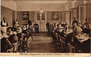 Budapest II. Manréza férfi lelkigyakorlatos ház, ebédlő belső papokkal. Labanc út 57. (fl)