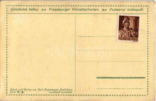 Pozsony, Pressburg, Bratislava; Kapitulská ulica. Umelecké listky / Kapitelgasse. Pressburger Künstl...