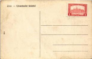 Zám, Sameschdorf, Zam; utcakép, Petrovits Tamás üzlete / street view, shop of Petrovits (Rb)