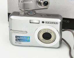 Samsung S760 digitális fényképezőgép eredeti dobozában memóriakártyával