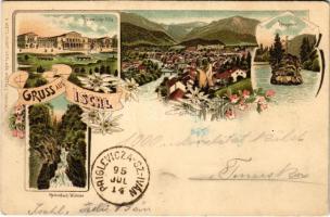 1895 (Vorläufer) Bad Ischl, Kaiserliche Villa, Rettenbach Wildniss, Kreuzstein. H. Metz Art Nouveau, floral, litho