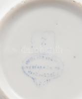 2 db kínai porcelán kézzel festett mokkás csésze, aljjal Jelzett