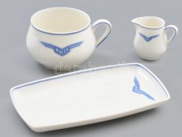 Meissen MALÉV emblémás porcelán készlet, jelzett, vegyes méretben, Tálka 16 cm Feltehetően a korai évek első osztályának készlete