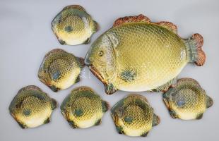 Gránit halas tálaló készlet 6+1 db, Jelzett, hibátlan 50 cm, 21 cm