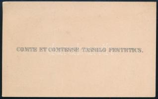 cca 1890-1910 Tolnai Festetics (Tasziló) Tassilo (1850-1933) gróf és grófné, majd 1911-től herceg, pohárnokmester, főudvarmester névjegykártyája, törésnyommal