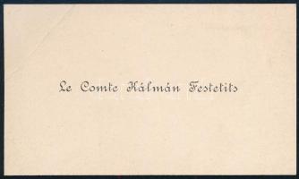 cca 1900 Festetits (Festetics) Kálmán (1847-1928) gróf névjegykártyája, törésnyommal